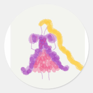 Flower Girls Princess Collection Rapunzel Sticker Runt Klistermärke