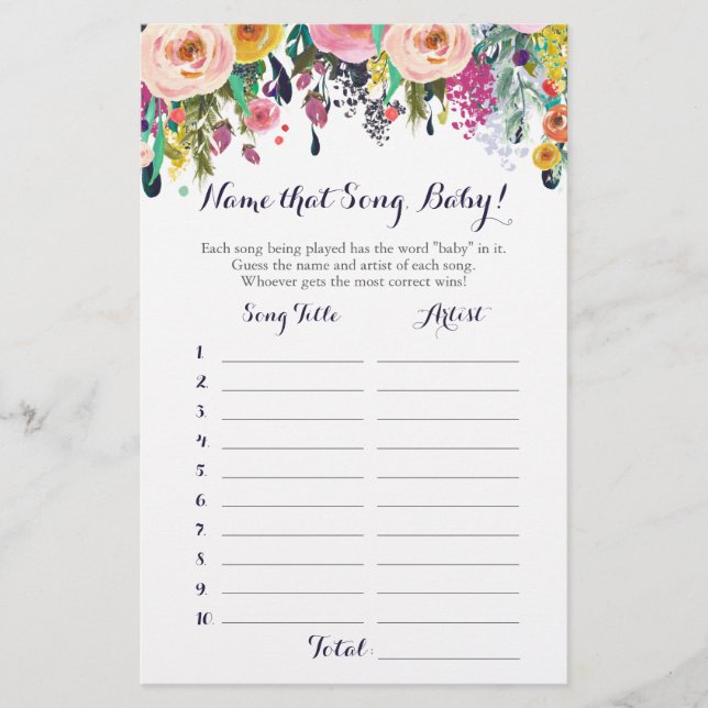 Flower gissa babyspelet Baby Sång (Framsida)