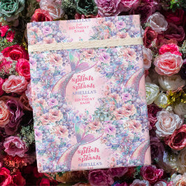 Flower Glitter Mermaid Tail 2nd Birthday Presentpapper