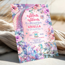 Flower Glitter Mermaid Tail 6th Birthday 