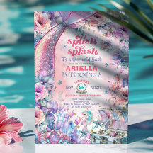 Flower Glitter Mermaid Tail 8th Birthday 