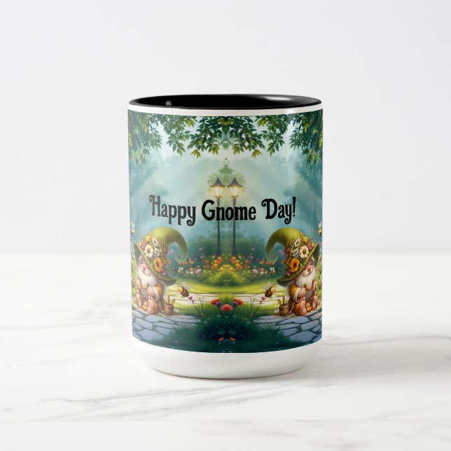 Flower Gnome Ceramic Två-Tonad Mugg (Center)