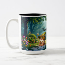 Flower Gnome Ceramic Två-Tonad Mugg