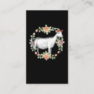 Flower Goat Girl Bandana Animal Lover Visitkort