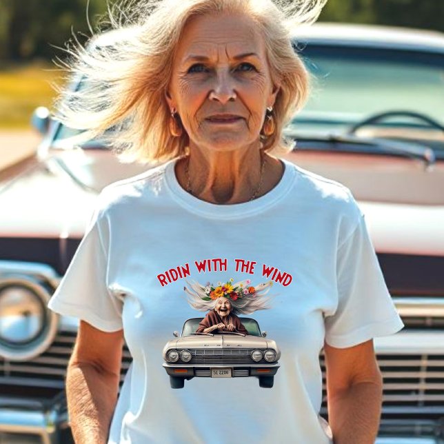 Flower Grandma Ridin med Vinden i hennes 64 T Shirt (Skapare uppladdad)