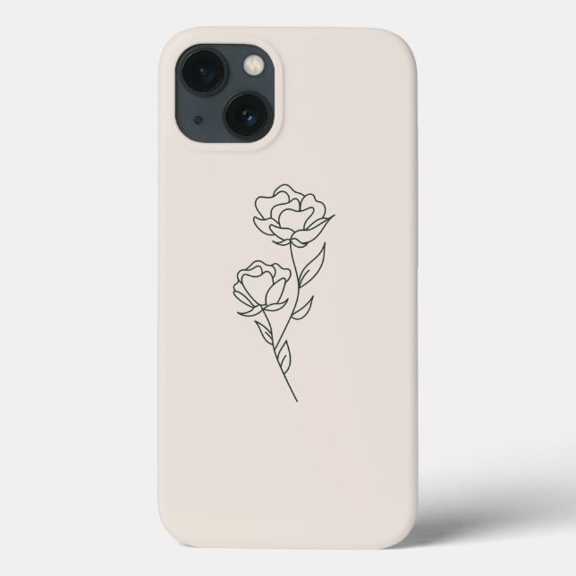 Flower Gren Outline Phone Case (Baksida)