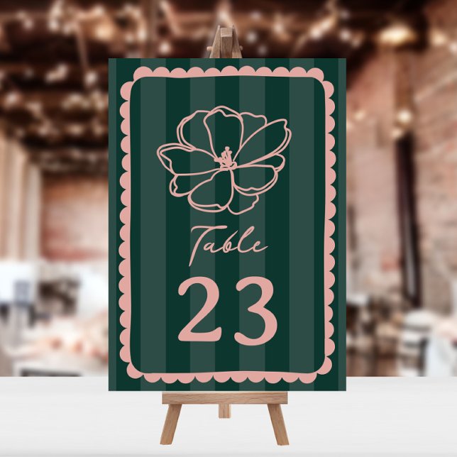 Flower Grönt Rand Bröllop Inbjudningar (Skapare uppladdad)