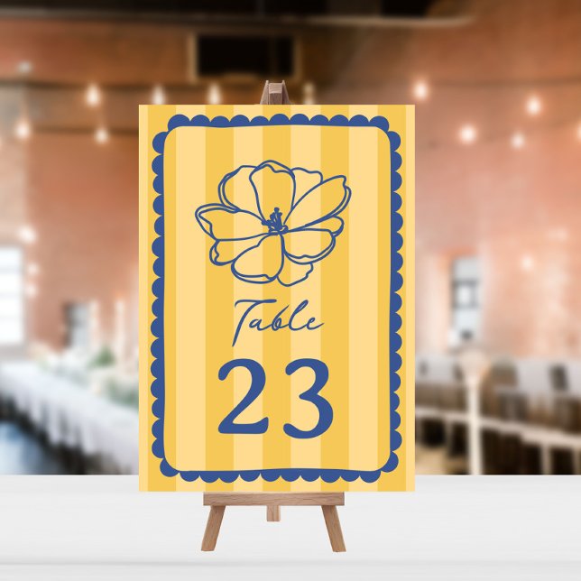 Flower Gult Rand Bröllop Inbjudningar (Skapare uppladdad)