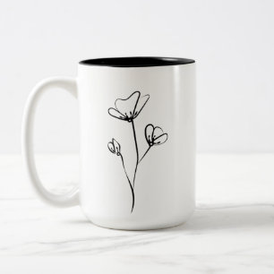 Flower Hand plockade Intricate Illustration Två-Tonad Mugg