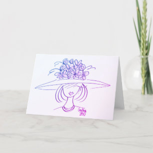 Flower Hat Dam - rosa Tack Kort