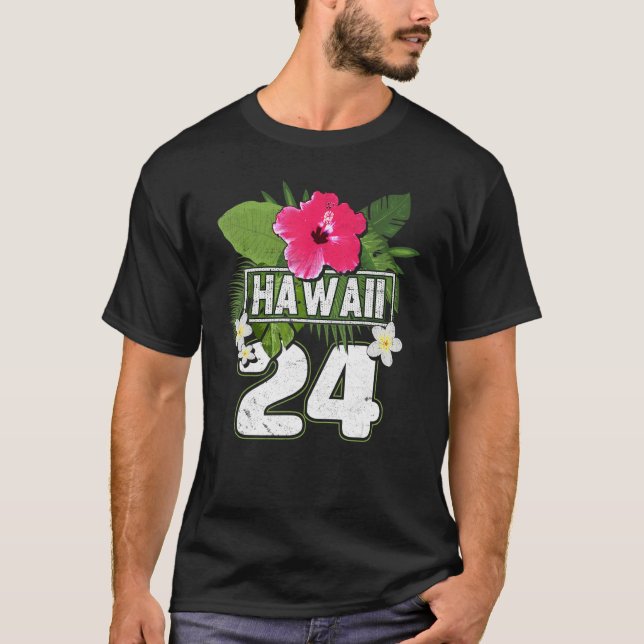 Flower Hawaii 24 Vacation T Shirt (Framsida)