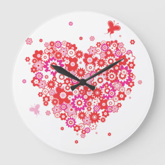 Flower Heart 1-klockor Stor Klocka