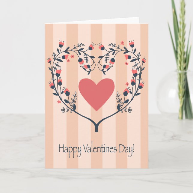 Flower Heart Design Valentine Card Helgkort (Framsida)