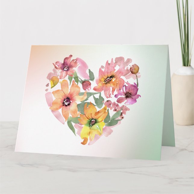 Flower Heart Kort (Framsida)
