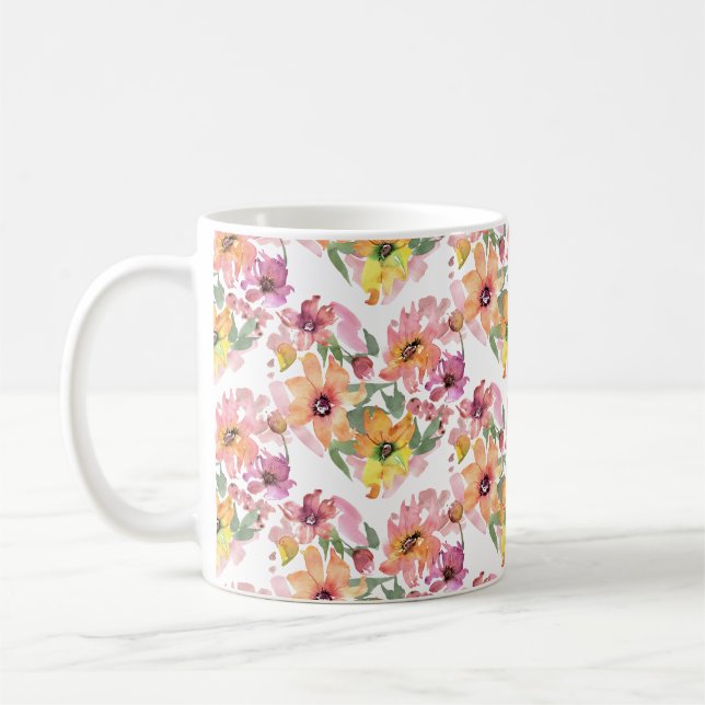 Flower Heart Mugg, Flower, Wildblommor Botanic Kaffemugg (Vänster)