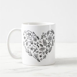 Flower Heart Mugg, Flower, Wildblommor Botanic Kaffemugg