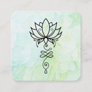 *~* Flower Helig Geometry Nirvana Yoga Lotus    Fyrkantigt Visitkort