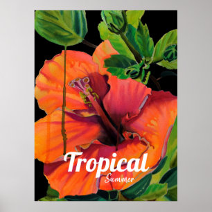 Flower hibiscus tropical Summer Cites Poster