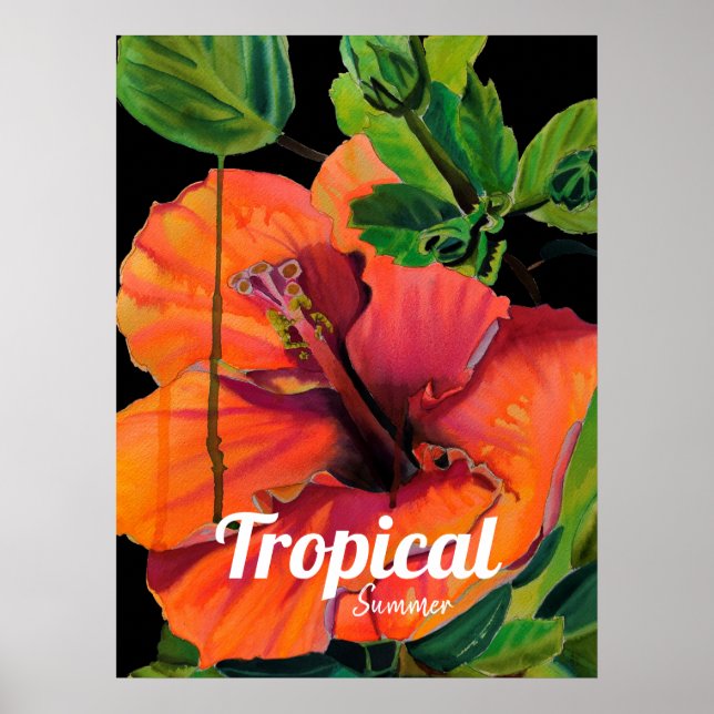 Flower hibiscus tropical Summer Cites Poster (Framsidan)
