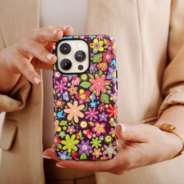 Flower Hippie iPhone | 60-tal Hippie iphone case-M (Skapare uppladdad)
