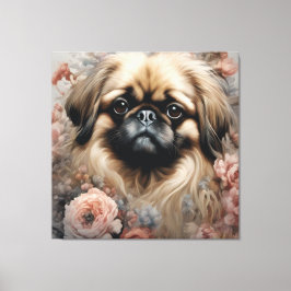 Flower Hund aveln Porträtt 18 Canvastryck