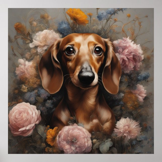 Flower Hund aveln Porträtt 1 Poster (Framsidan)