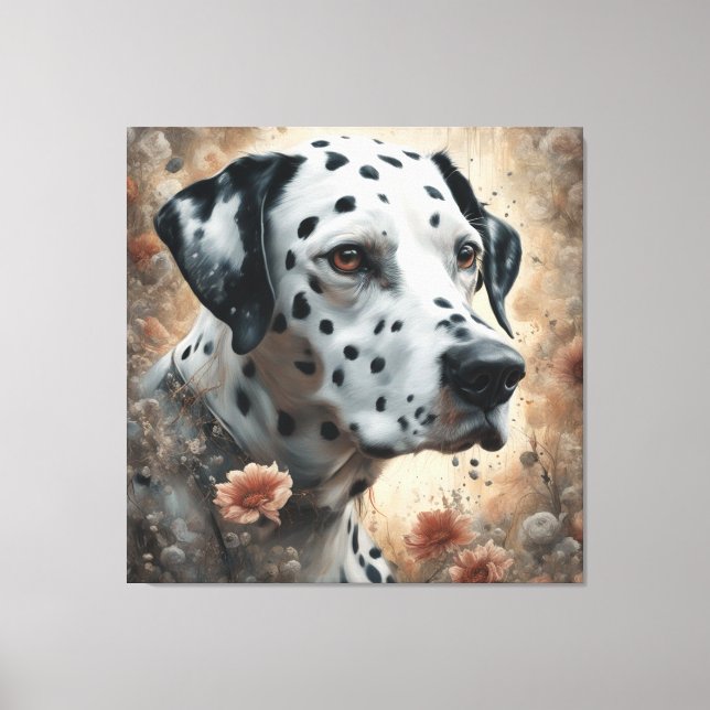 Flower Hund aveln Porträtt 3 Canvastryck (Framsida)