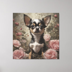 Flower Hund aveln Porträtt 9 Canvastryck