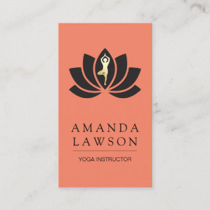 Flower Icon Yoga Pose Visitkort