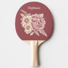 Flower Illustration, anpassat namn ping pong paddl Pingisracket