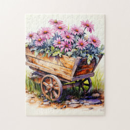 Flower Illustration av färskplockad aster-blomma Pussel