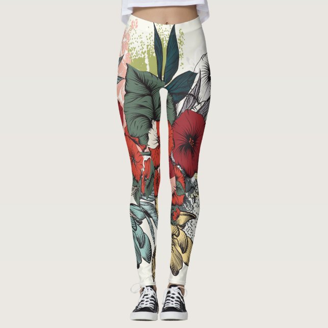 Flower Illustration Leggings (Framsida)