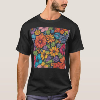 Flower Illustration T Shirt