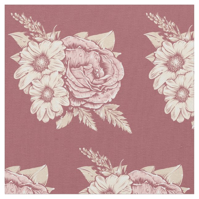 Flower Illustration-tyg Tyg (Närbild)