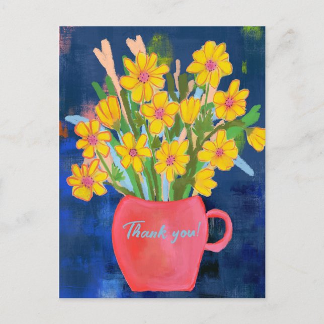 Flower Impression Thank you Vykort (Framsida)