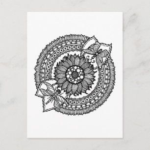 Flower in Mandala Vykort