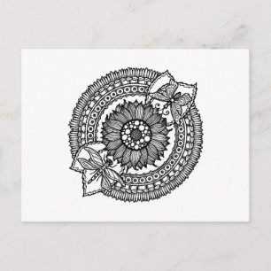 Flower in Mandala Vykort