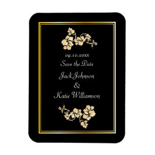 Flower Inslag med Guld Gräns Magnet