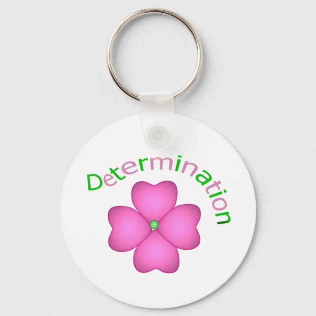 Flower inspirational Determination Nyckelring (Framsida)