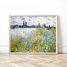 Flower Island nära Vétheuil, Monet Poster