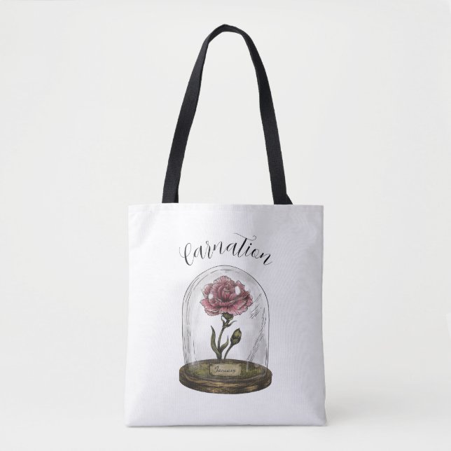 Flower JANUARY Birthday Carnation Tygkasse (Framsida)