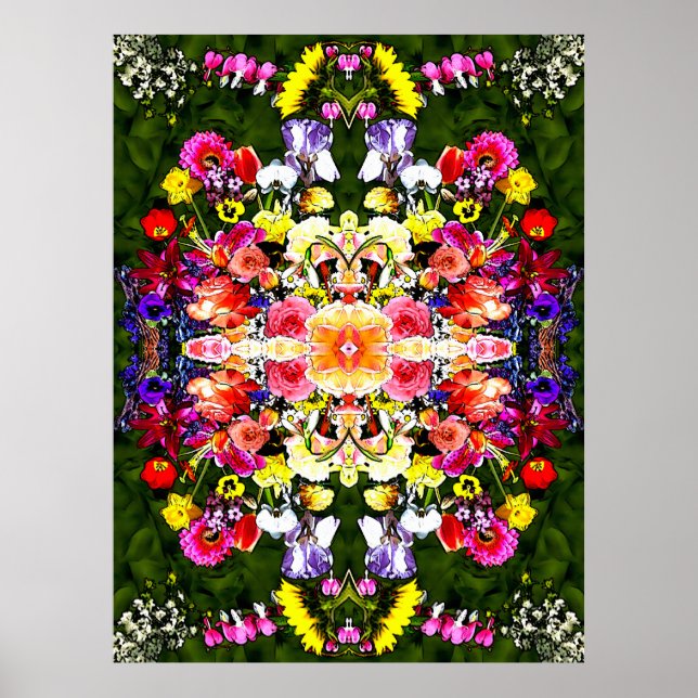 Flower Kaleidoscope Poster (Framsidan)