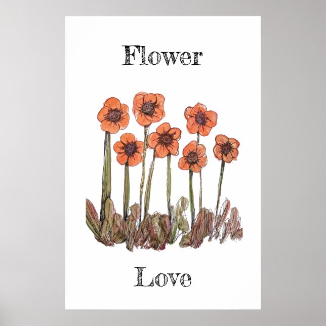 Flower Kärlek Art Poster (Framsidan)