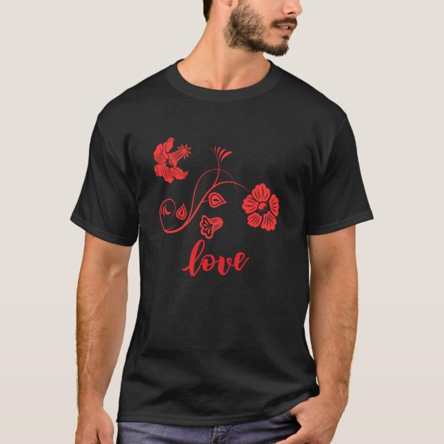 Flower Kärlek T Shirt (Framsida)