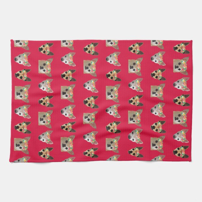 Flower Krona Chihuahuas Kökshandduk (Horisontell)