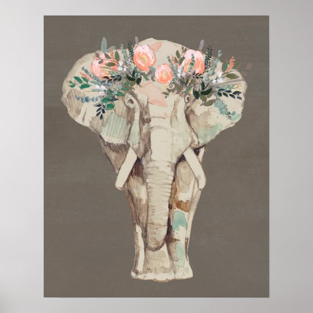 Flower Krona Elephant II Poster (Framsidan)