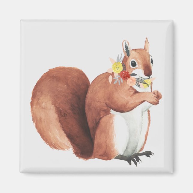 Flower Krona Forester Squirrel Magnet (Framsidan)
