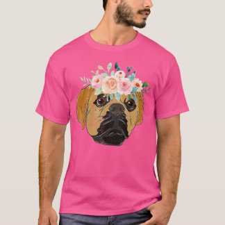 Flower Krona Hundägare Blommigt Hund aveln Puggel T Shirt