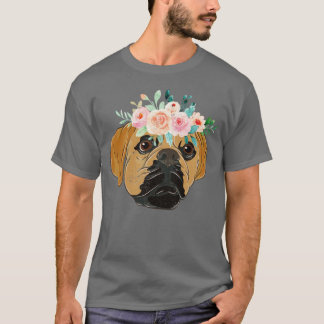 Flower Krona Hundägare Blommigt Hund aveln Puggel T Shirt
