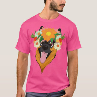 Flower Krona Pet Hund älskare Botaniskt schephe T Shirt